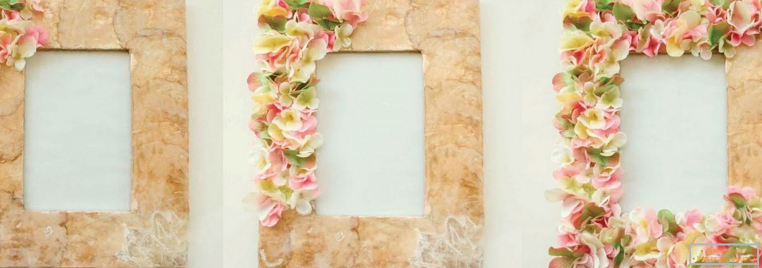 Okvir za fotografije ukrašen cvijećem