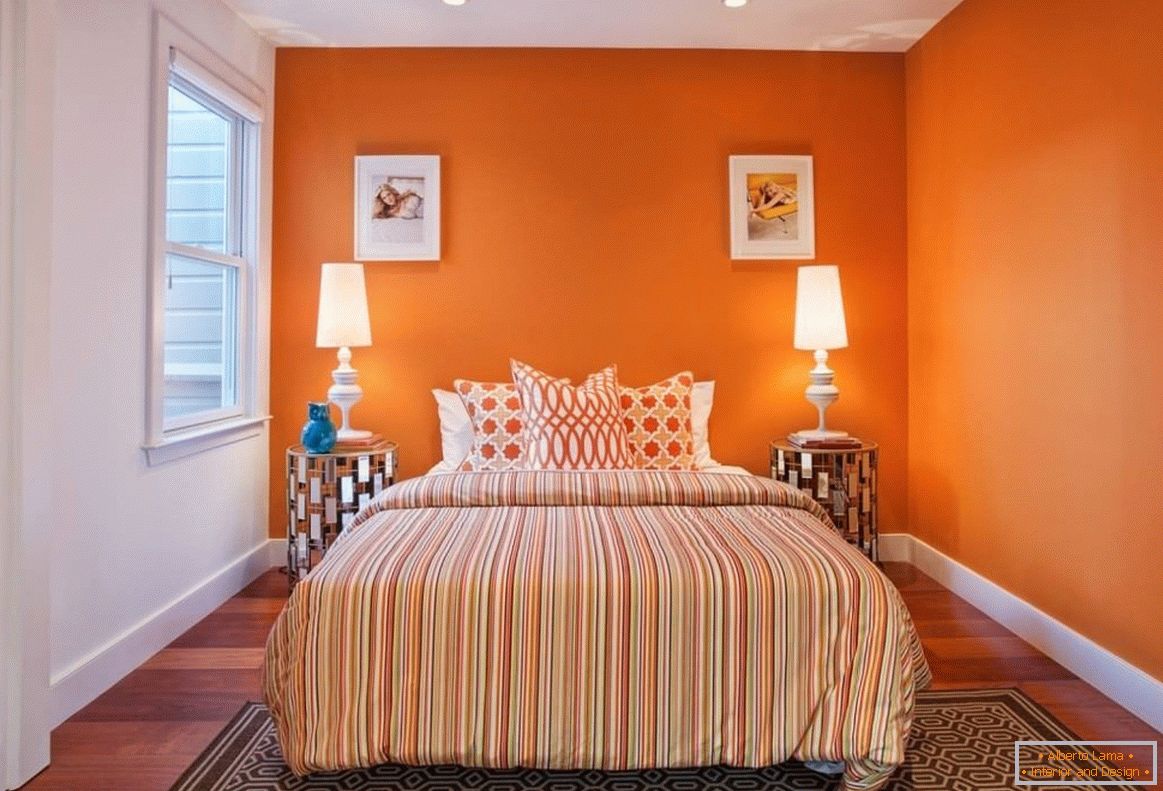 Narančasta boja u spavaćoj sobi