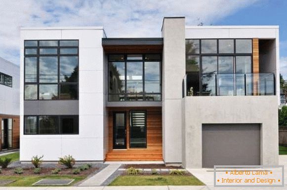 Lijepe fasade privatnih kuća - fotografije kuća od betona