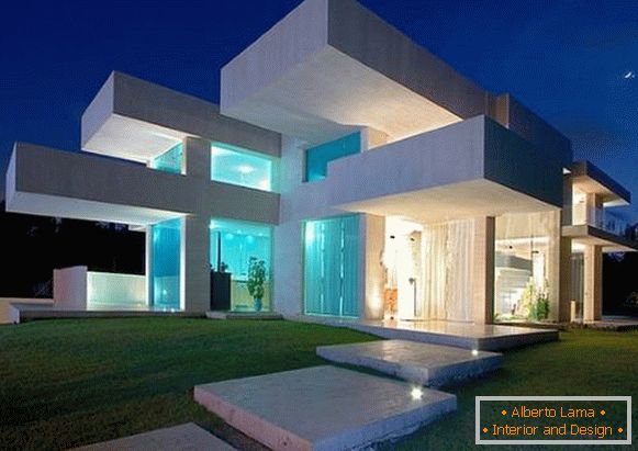 Futuristički dizajn fasade fotografije s privatnom kućom
