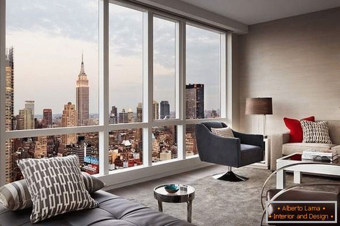 Apartman s panoramskim prozorima - fotografija s prekrasnim pogledom na grad