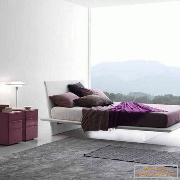 Moderni krevet s prozirnim nogama