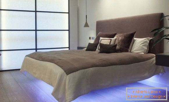 Dizajn spavaćih soba s LED pozadinskim svjetlom