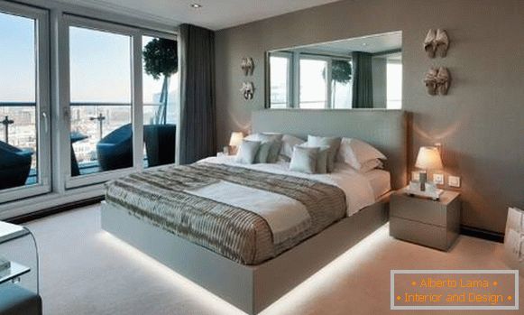 Dizajn spavaće sobe s krevetom s Led rasvjetom