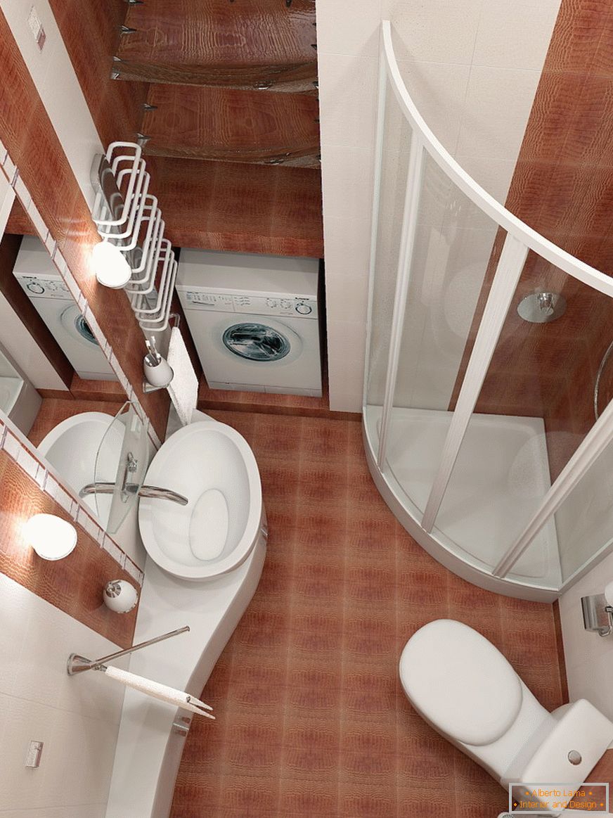 Unutrašnjost kupaonice u kombinaciji s WC-om