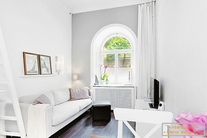 Unutrašnjost stana iznosi 17 četvornih metara u skandinavskom minimalizmu