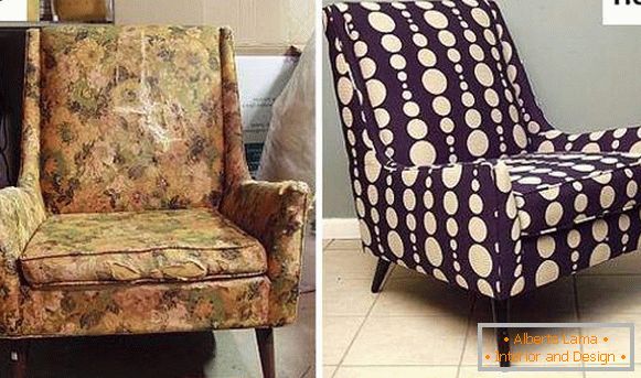 Fotografije stolice prije i poslije konstrikcije i restauracije