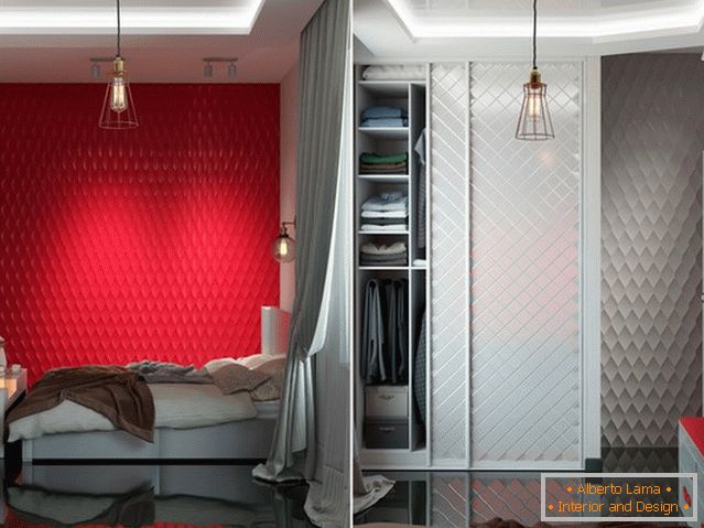 Bogata crvena u dizajnu spavaće sobe