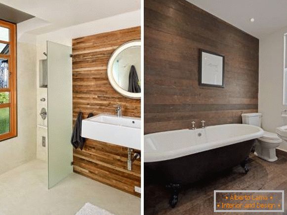 Drvene ploče za unutarnje uređenje zidova - fotografija kupaonice