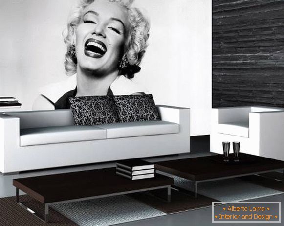 Crna i bijela pozadina Marilyn Monroe