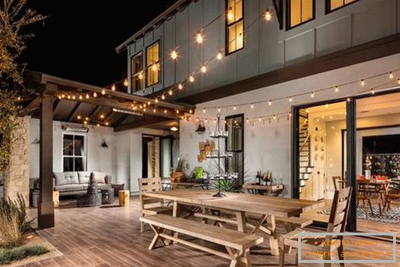 Prekrasne drvene terase do kuće - fotografija 2016