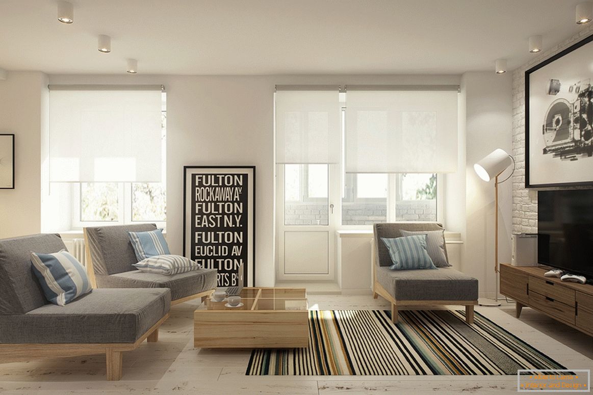 Dizajn malog studio apartmana u skandinavskom stilu - фото 2