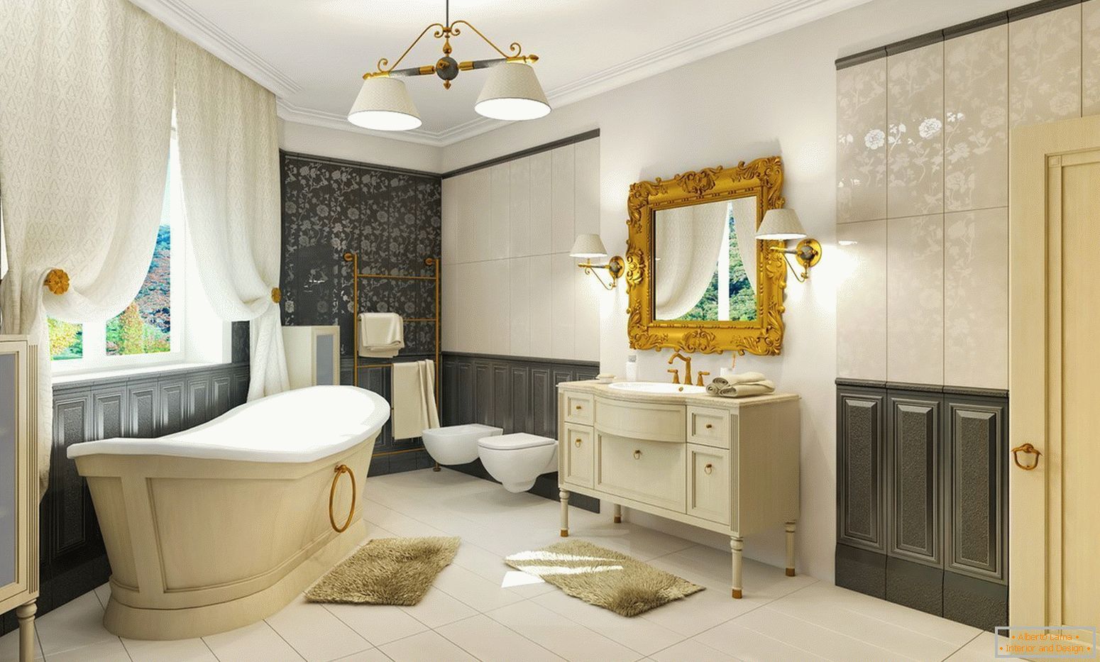 Kupaonica dizajn u klasičnom stilu