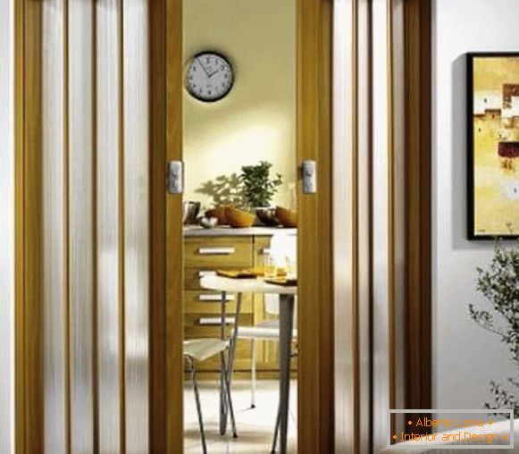 Vrata harmonike u kuhinji - fotografija unutarnjih vrata
