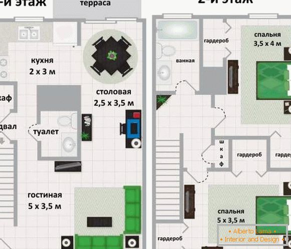 Dizajn drugog kata u privatnoj kući - odaberite plan prostorija
