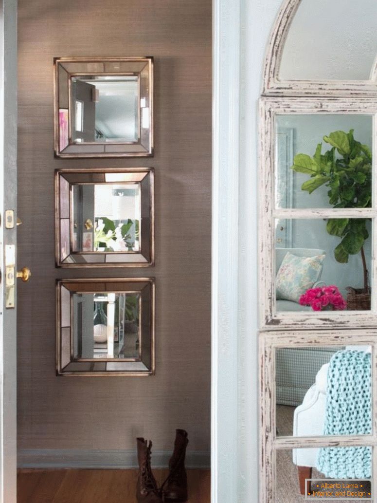 Zrcalna ploča na zidu - 55 fotografija ideja u unutrašnjosti