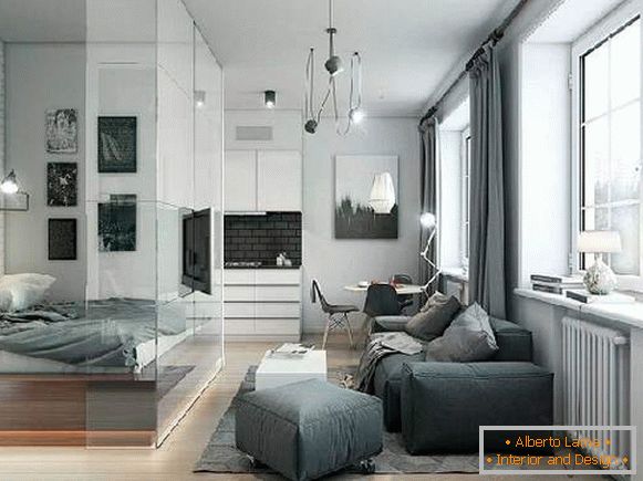 zoniranje jednosobna apartmanska fotografija 18 m2, slika 8